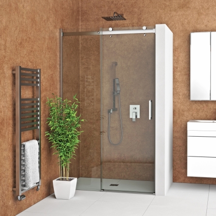 Душевая дверь Roth AMBIENT 130х200 профиль хром, стекло прозрачное, раздвижная