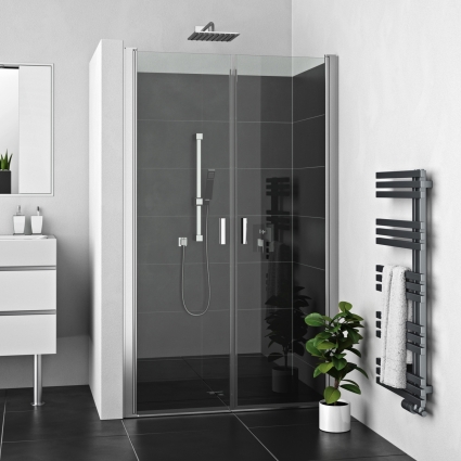 Душевая дверь Roth LEGA LIFT 110х195 профиль хром, стекло прозрачное, распашная
