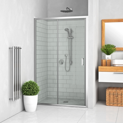 Душевая дверь Roth LEGA 130х190 профиль хром, стекло прозрачное, раздвижная