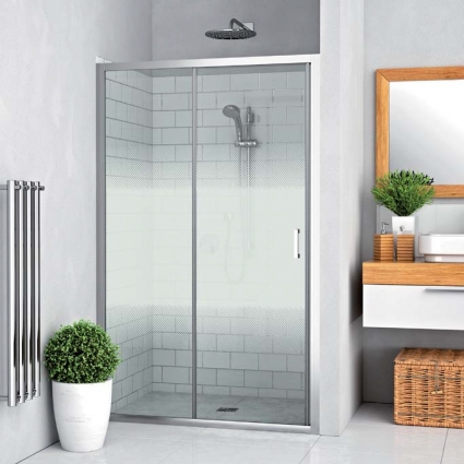 Душевая дверь Roth LEGA 160х190 профиль хром, стекло матовое, раздвижная