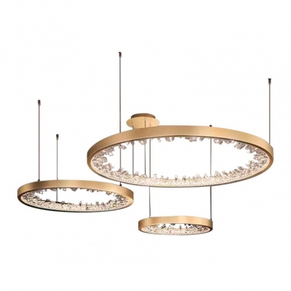 Подвесная светодиодная люстра Kink Light Рами 07668-80+60+40,36, в стиле модерн, цвет латунь