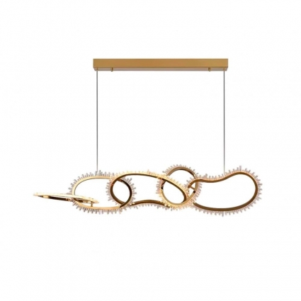 Подвесная светодиодная люстра Kink Light Сена Кристалл 07607-5AL,36, в стиле модерн, цвет латунь