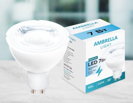 Лампа светодиодная Ambrella light GU10 7W 4200K белая 207864 цвет белый