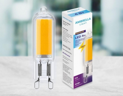 Лампа светодиодная филаментная Ambrella light G9 4W 4200K прозрачная 204532 цвет прозрачный