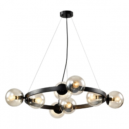 Подвесная люстра Lussole Loft Fishers LSP-8797 в стиле лофт, цвет черный