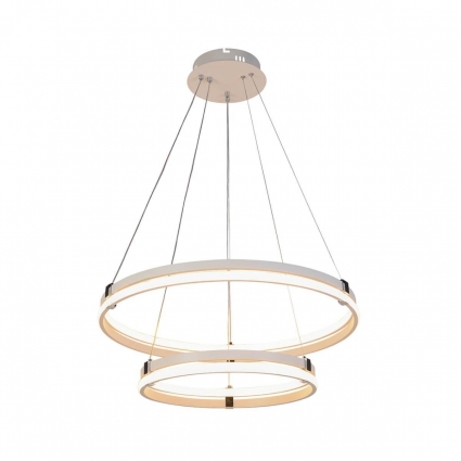 Подвесная светодиодная люстра Profit Light 6038/2 WHT+CHR в современном стиле, цвет белый