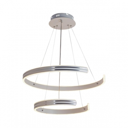 Подвесная светодиодная люстра Profit Light 6039/2 WHT+CHR в современном стиле, цвет белый