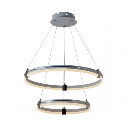 Подвесная светодиодная люстра Profit Light 6043/2 WHT+CHR в современном стиле, цвет белый