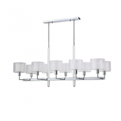 Подвесная люстра Crystal Lux Maestro SP-PL10 L1100 Chrome в современном стиле, цвет белый