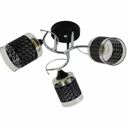 Потолочная люстра Reluce 01316-0.3-03 BK+CR в современном стиле, цвет черный
