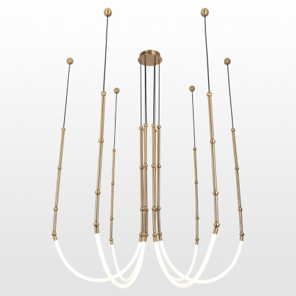 Подвесной светодиодный светильник Lussole Loft BEND LSP-7071 в современном стиле, цвет матовое золото