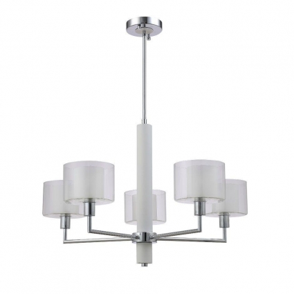 Подвесная люстра Crystal Lux Maestro SP-PL5 Chrome в современном стиле, цвет белый