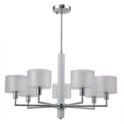Подвесная люстра Crystal Lux Maestro SP-PL7 Chrome в современном стиле, цвет белый