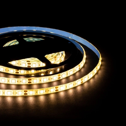 Светодиодная лента OGM 14,4W/m 60LED/m 5050SMD теплый белый 5M LSE-273, цвет белый, мощность 75 Вт