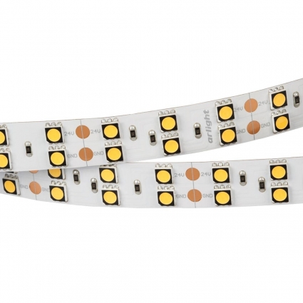 Светодиодная лента Arlight 28,8W/m 120LED/m 5060SMD дневной белый 5M RT-B120-15mm 24V Day4000 021469(2), цвет белый, мощность 144 Вт