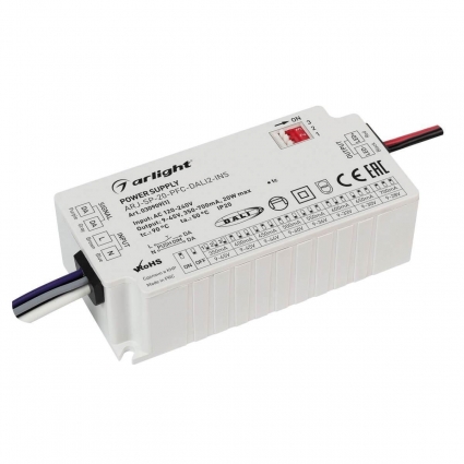 Драйвер Arlight ARJ-SP-20-PFC-Dali2 9-45V 20W IP20 0,35-0,7A 030909(1), цвет белый