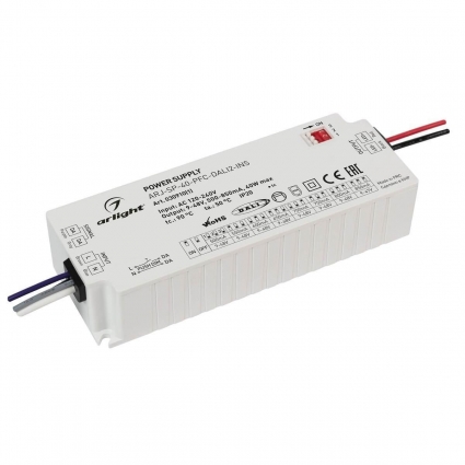 Драйвер Arlight ARJ-SP-40-PFC-Dali2-INS 9-48V 40W IP20 0,5-0,85A 030910(1), цвет белый