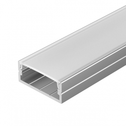 Профиль с рассеивателем Arlight ARH-Wide-H10-2000 Anod+Opal 036768, цвет серебро