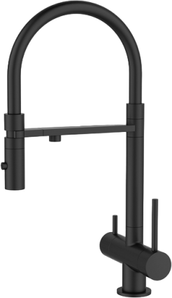 Смеситель для кухни Iddis Ace ACEBLFFi05 черный матовый, с гибким изливом, однорычажный