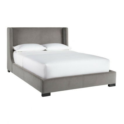 Кровать IdealBeds AJ 140х200 серого цвета с изголовьем, без ящиков