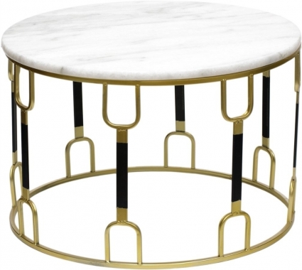 Cтолик кофейный GLASAR Marble с белым мрамором   стиль классический