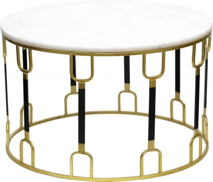 Cтолик кофейный GLASAR Marble с белым мрамором   стиль классический