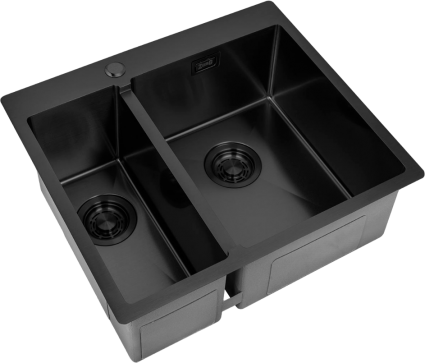 Мойка кухонная Zorg Light ZL R 590-2-510-R GRAFIT R, графит, брашированная, прямоугольная, 59x51 см