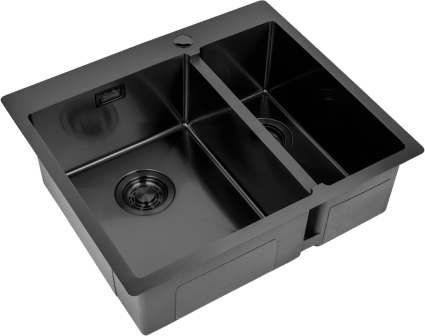 Мойка кухонная Zorg Light ZL R 590-2-510-L GRAFIT L, графит, брашированная, прямоугольная, 59x51 см