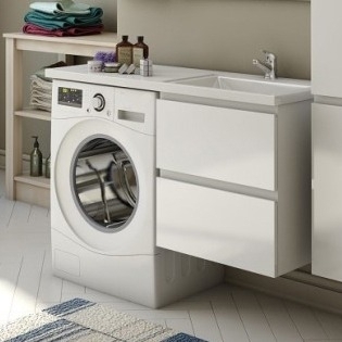 Тумба с раковиной Эстет Dallas Luxe 100 R подвесная, 2 ящика, глянцевая, с дверками