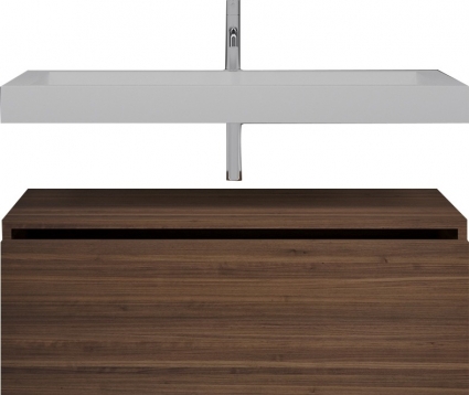 Тумба с раковиной Armadi Art Flat 100 подвесная, dark oak, матовая