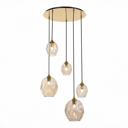Подвесная люстра ST Luce Idesia SL1188.303.05 в стиле модерн, цвет янтарный