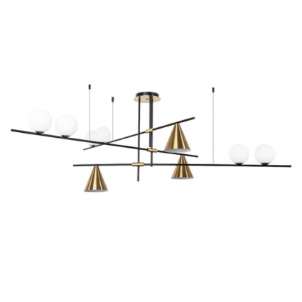 Подвесная люстра Arte Lamp Jacob A7029PL-9BK в стиле Хай-тек, цвет медь