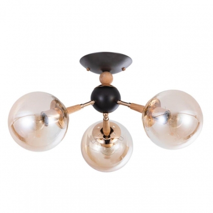 Потолочная люстра Arte Lamp Boston A4485PL-3BK в стиле кантри, цвет янтарный