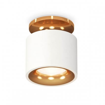 Комплект накладного светильника Ambrella light XS7510121 SWH/PYG белый песок/золото желтое полированное MR16 GU5.3 (N7929, C7510, N7014), в современном стиле, цвет белый
