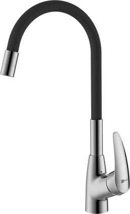 Смеситель для кухни Lemark Linara LM0415C-Black с гибким изливом, однорычажный