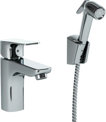 Смеситель для раковины Paini Viva Style P4CR205/574 с гигиеническим душем, хром, однорычажный, длина излива 11.7 см
