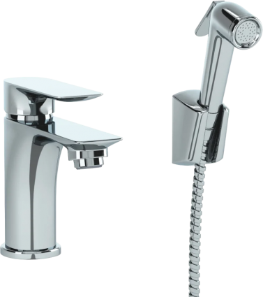 Смеситель для раковины Paini Garda 76CR205/574 с гигиеническим душем, однорычажный, хром