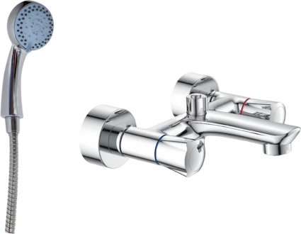 Смеситель для ванны с душем Cron CN61866, двухвентильный, хром