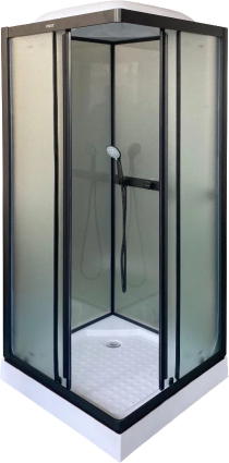 Душевая кабина Parly Frost FQ811B 80x80, с низким поддоном, профиль черный, стекло матовое, квадратная, c крышей