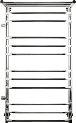 Полотенцесушитель водяной Indigo Brace LBCW100-50PL-б/п-60 с полкой, серебристый, нержавеющая сталь, лесенка
