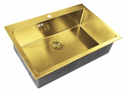 Мойка кухонная Zorg Inox Pvd SZR-7551 bronze брашированная, прямоугольная, 75x51 см