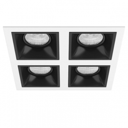 Встраиваемый светильник Lightstar Domino (214546+214507+214507+214507+214507) D54607070707 в стиле Хай-тек, цвет черный
