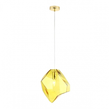 Подвесной светильник Crystal Lux NUESTRO SP1 GOLD/AMBER в современном стиле, цвет янтарный