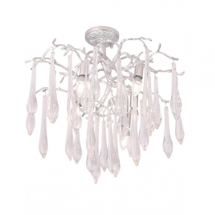 Потолочная люстра Crystal Lux REINA PL5 D600 SILVER PATINA в стиле арт-деко, цвет серебро