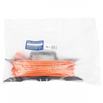 Удлинитель Uniel Ultra 1гн х 20м б/з YX10-101 /UCK-1N/2x1,00/20M/F Orange UL-00010800, цвет оранжевый, мощность 2200 Вт