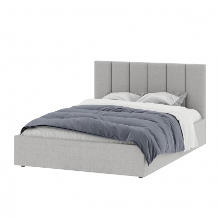 Кровать MYROOM Family Венера-3 200х200 светло-серого цвета с подъемным механизмом (рогожка), с ящиком для хранения