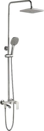 Душевая стойка Haiba HB23505-8 белая штанга 122.7 см, шланг металлический 150 см