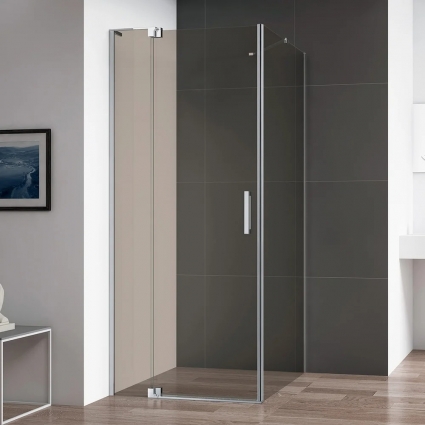 Душевой уголок Cezares Slider AH 1 90-80/90 BR Cr профиль хром, стекло бронза, квадратный, двери распашные