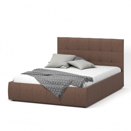Кровать MYROOM Family Венера-2 160х190 коричневого цвета с подъемным механизмом (рогожка), с ящиком для хранения