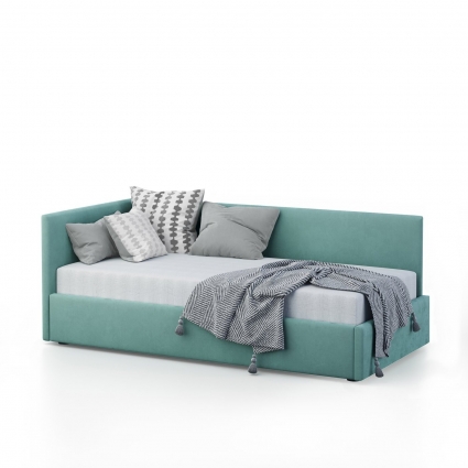 Кровать MYROOM Family Меркурий-2 120х200 мятного цвета с подъемным механизмом, с ящиком для хранения